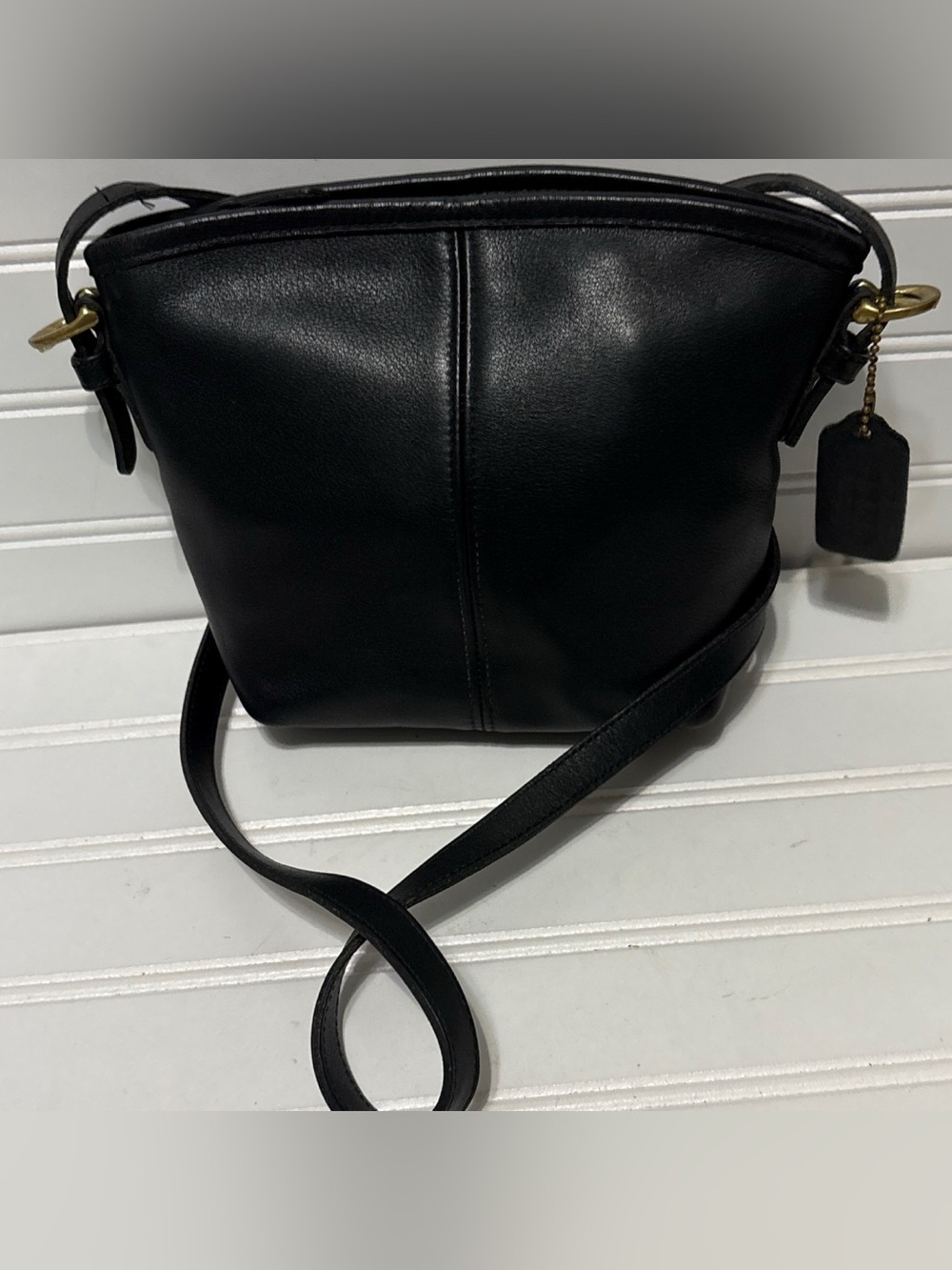 COACH Vintage Mini Soho Basket Black Leather Small Crossbody Shoulder Bag 4107